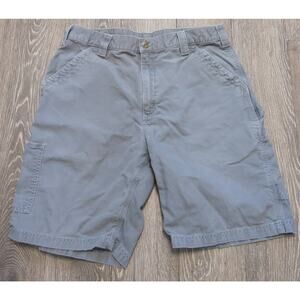 CARHARTT Cargo Work Casual Shorts Size 36 Men Original Fit Logo Cotton Gray